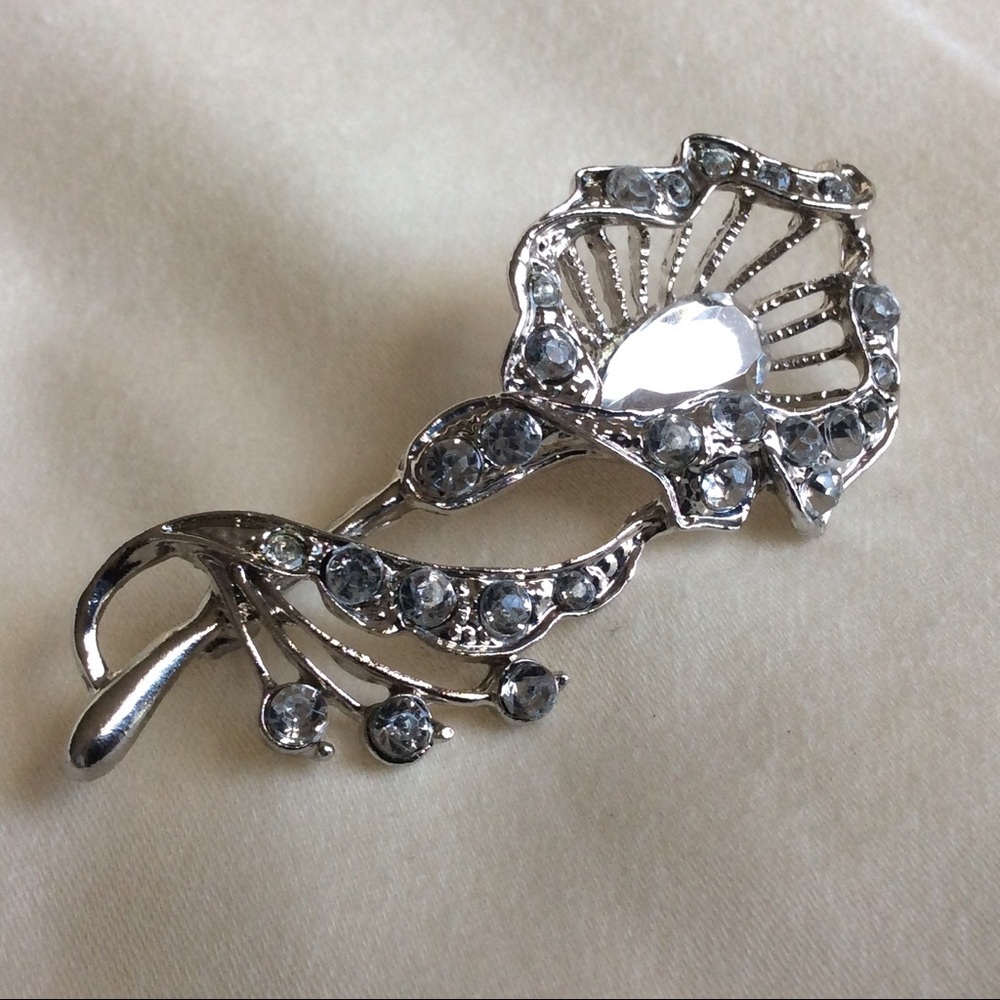 Rhinestone Embellished Brooch